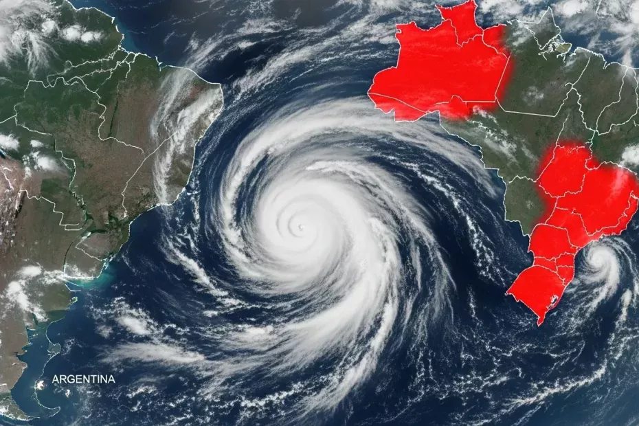 Ciclone Extratropical em Formação na Argentina Coloca Três Regiões do Brasil em Estado de Alerta Máximo