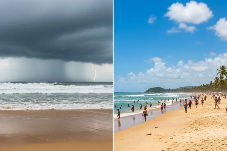 Clima em Guarapari neste fim de semana: alerta de chuva forte na sexta e melhora no domingo