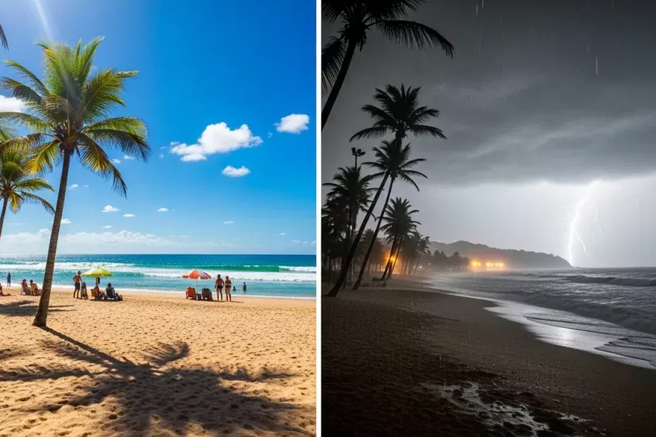 Previsão do tempo para hoje em Guarapari sol forte durante o dia e chuva intensa à noite