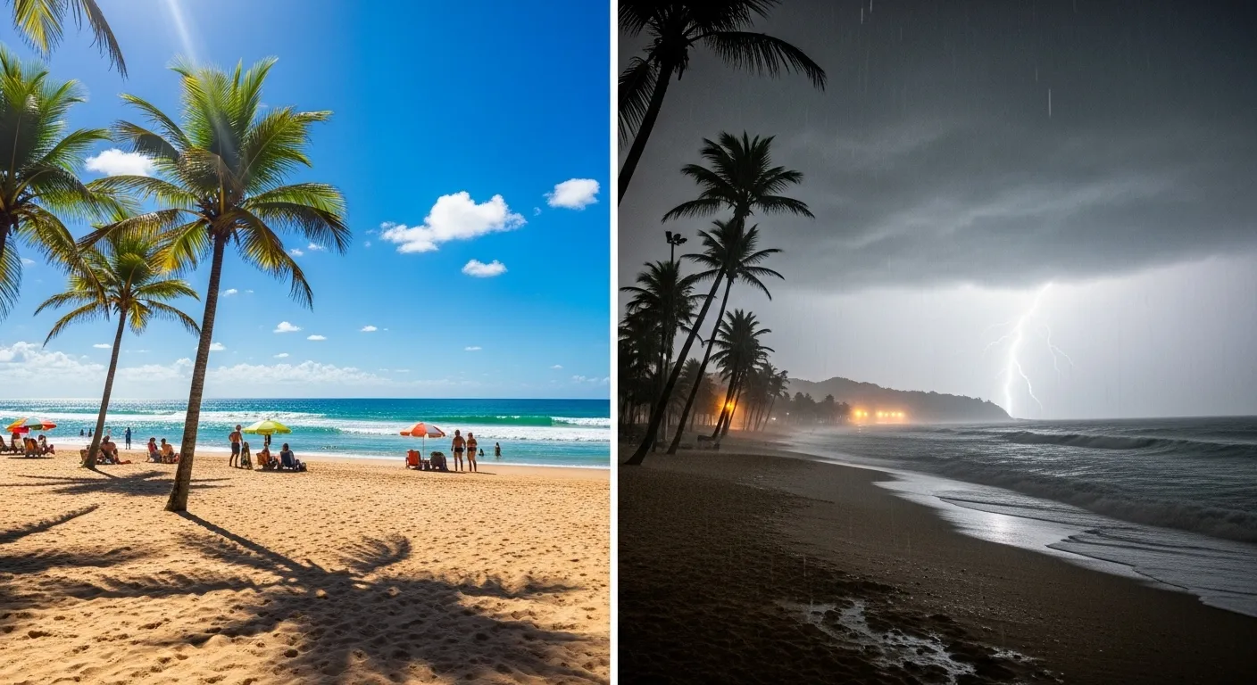 Previsão do tempo para hoje em Guarapari: sol forte durante o dia e chuva intensa à noite