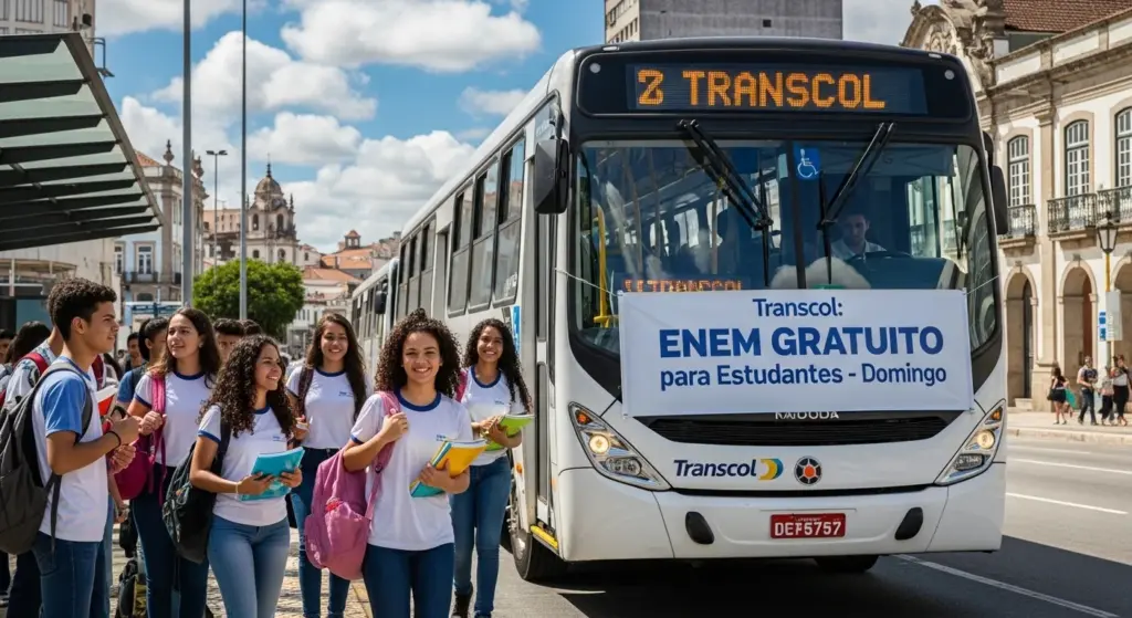 Transcol terá gratuidade e ônibus extras para estudantes que farão o ENEM neste domingo