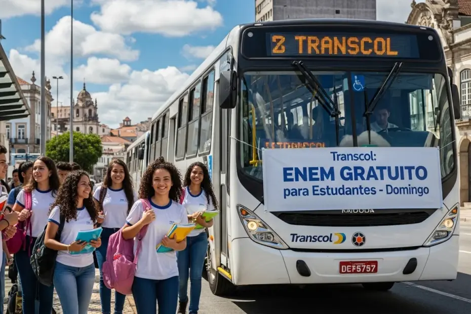 Transcol terá gratuidade e ônibus extras para estudantes que farão o ENEM neste domingo