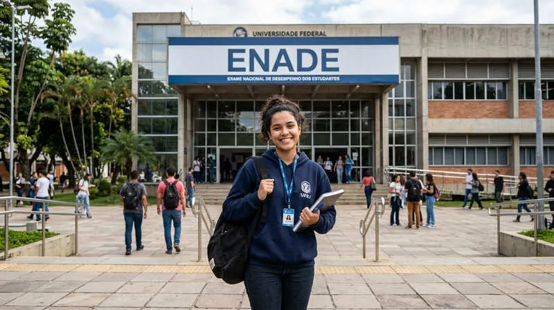 Cursos de Engenharia no Enade 2026: Estudantes concluintes de engenharia civil e elétrica respondendo ao Enade 2026 — novo modelo com TRI e prova ampliada por área
