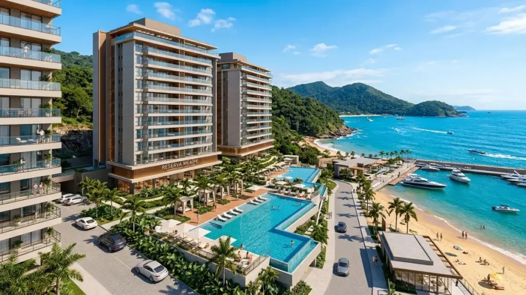 Empreendimento imobiliário alto padrão em Guarapari ES com vista para o mar e marina privativa em 2026.
