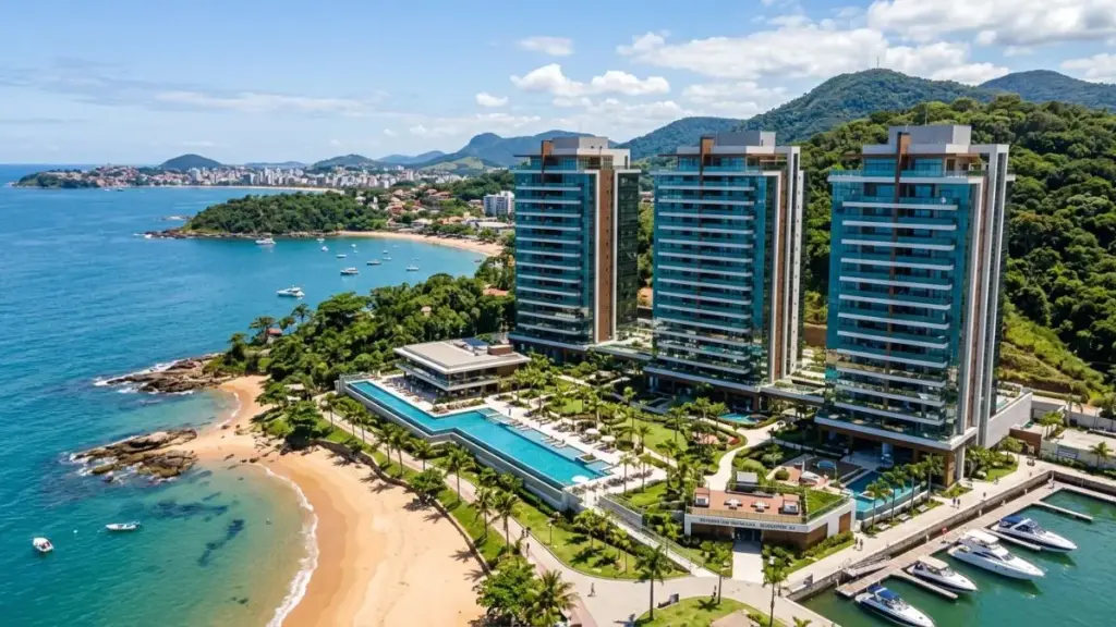 Empreendimento imobiliário alto padrão em Guarapari ES com vista para o mar na Enseada Azul em 2026.