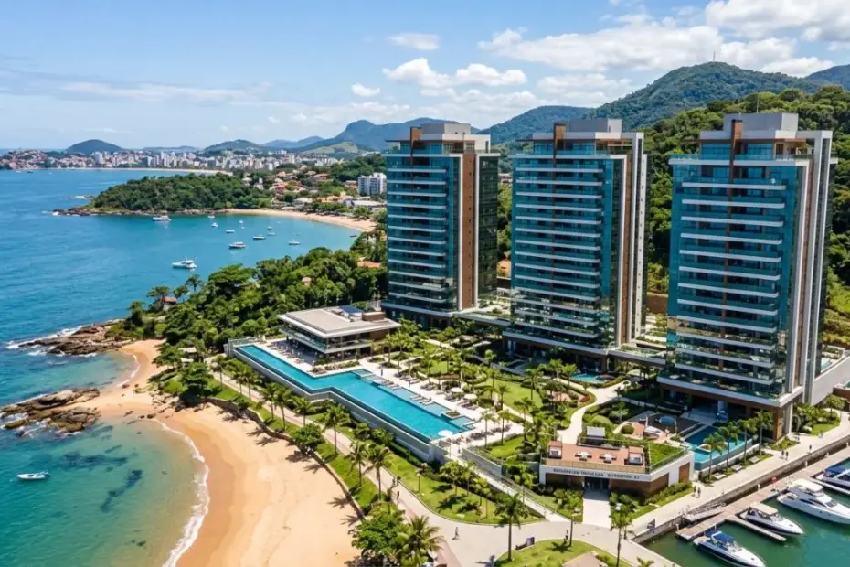 Empreendimento imobiliário alto padrão em Guarapari ES com vista para o mar na Enseada Azul em 2026.