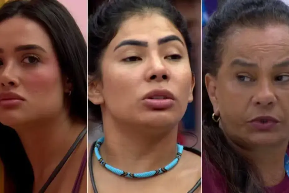 Gráfico de porcentagem mostrando quem sai do BBB 26 hoje entre Jordana, Marciele e Solange Couto.
