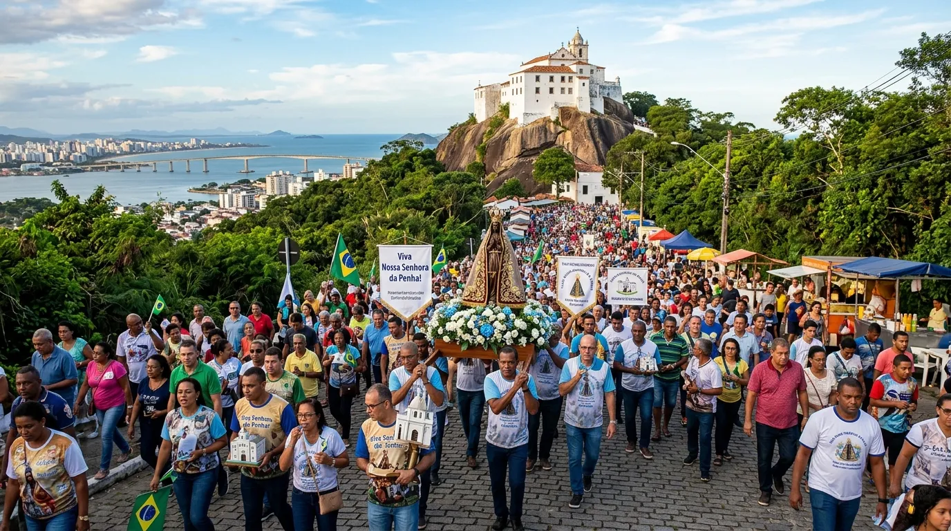 Leia mais sobre o artigo Festa da Penha 2026: Programação Completa com Shows, Romarias e 40 Missas em Vila Velha