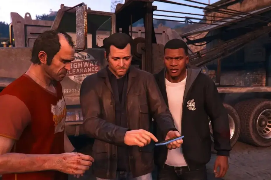 Representação conceitual da evolução gráfica do motor RAGE para GTA VI, destacando física avançada e iluminação dinâmica em Vice City em 2026.