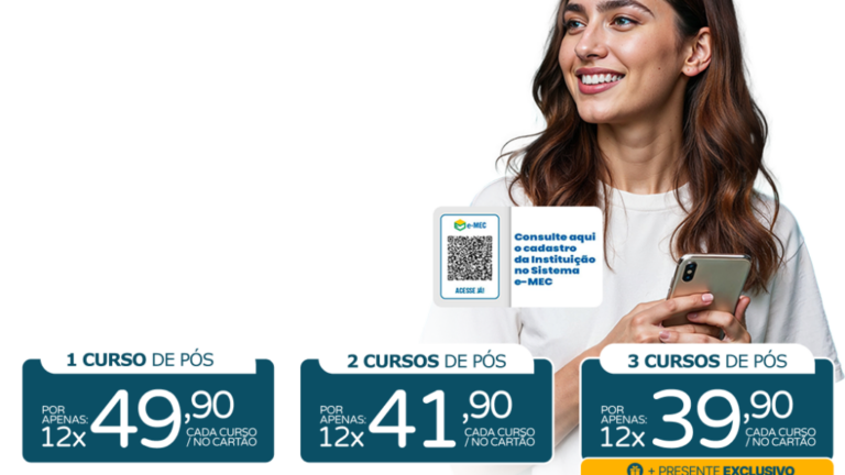 Facuminas oferece 1.500 cursos de pós-graduação com início imediato e diploma reconhecido pelo MEC
