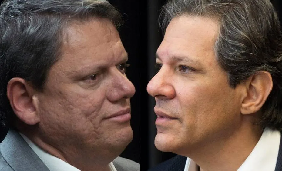 Imagem de Tarcísio de Freitas, governador de SP, com 52,7% na corrida eleitoral, destacado em pesquisa recente.