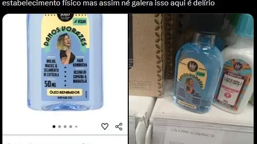 Imagem mostrando a comparação de preços entre e-commerce e loja física, destacando a diferença de 179%.