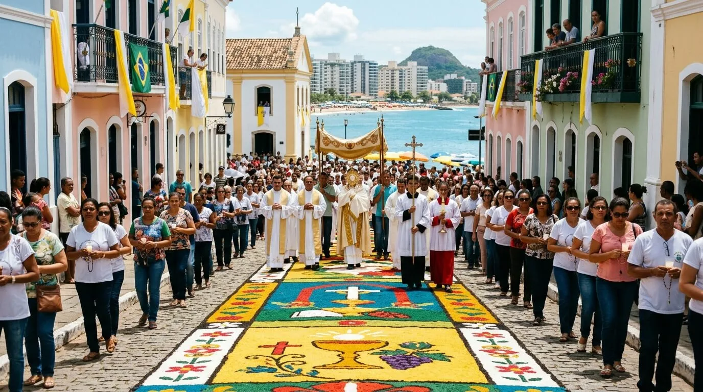 Leia mais sobre o artigo Corpus Christi Em Guarapari: O Que Abre E O Que Fecha No Feriado De 2026
