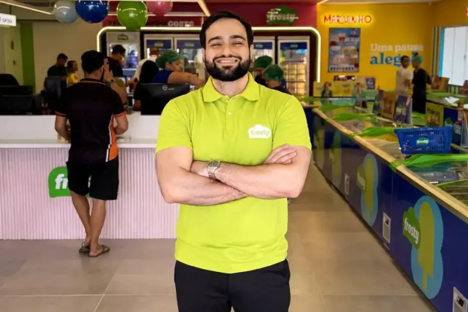 Edgard Filipe Segantini, CEO da Frosty, em evento de comemoração pelos R$ 300 milhões de faturamento da marca de sorvete.
