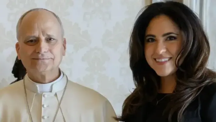 Maria Montserrat Alvarado, presidente da EWTN, durante cerimônia de nomeação como chefe de comunicações do Vaticano.