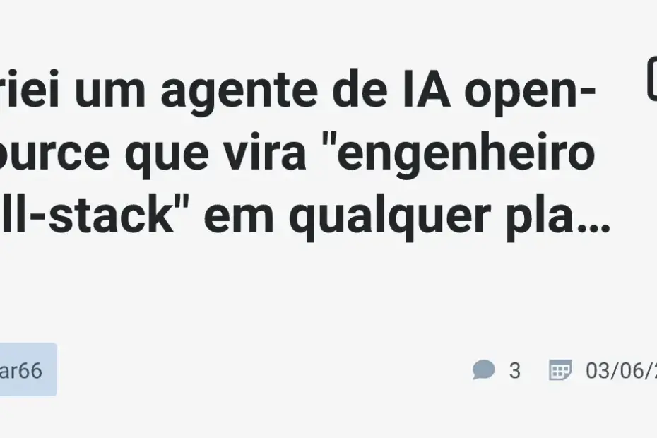 Omnistack-agent da Ricar66 em destaque, transformando ferramentas de IA em engenheiros full-stack.