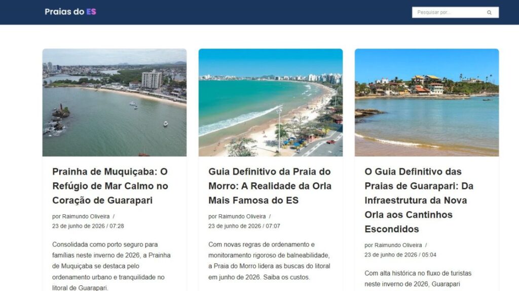 Praias do ES: Portal Especializado Reúne Notícias, Guias e Gastronomia do Litoral Capixaba