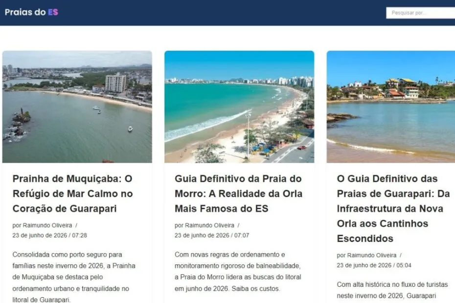 Praias do ES: Portal Especializado Reúne Notícias, Guias e Gastronomia do Litoral Capixaba