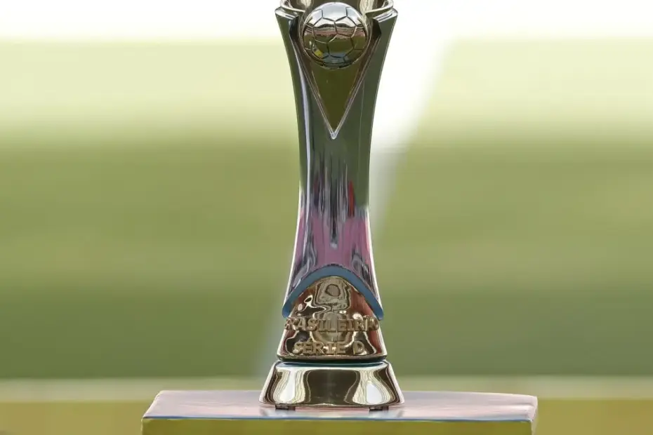 Série D do Campeonato Brasileiro com jogadores em ação durante partida decisiva no campo.