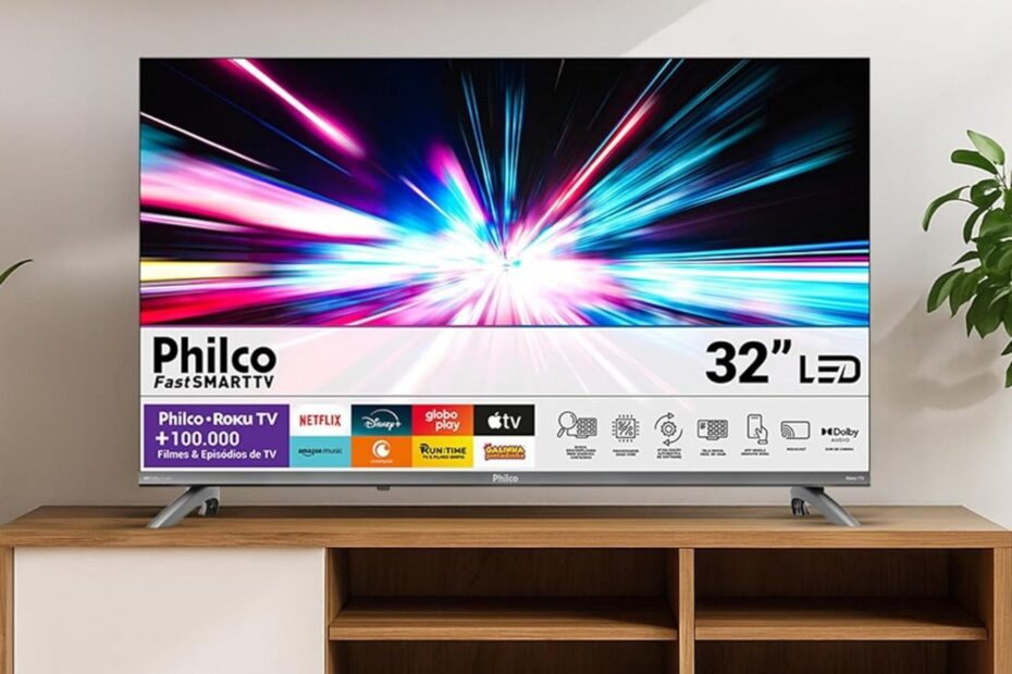 Televisores de 32 a 55 polegadas com tecnologia LED e QNED, listados pela Amazon para a Copa do Mundo de 2026.
