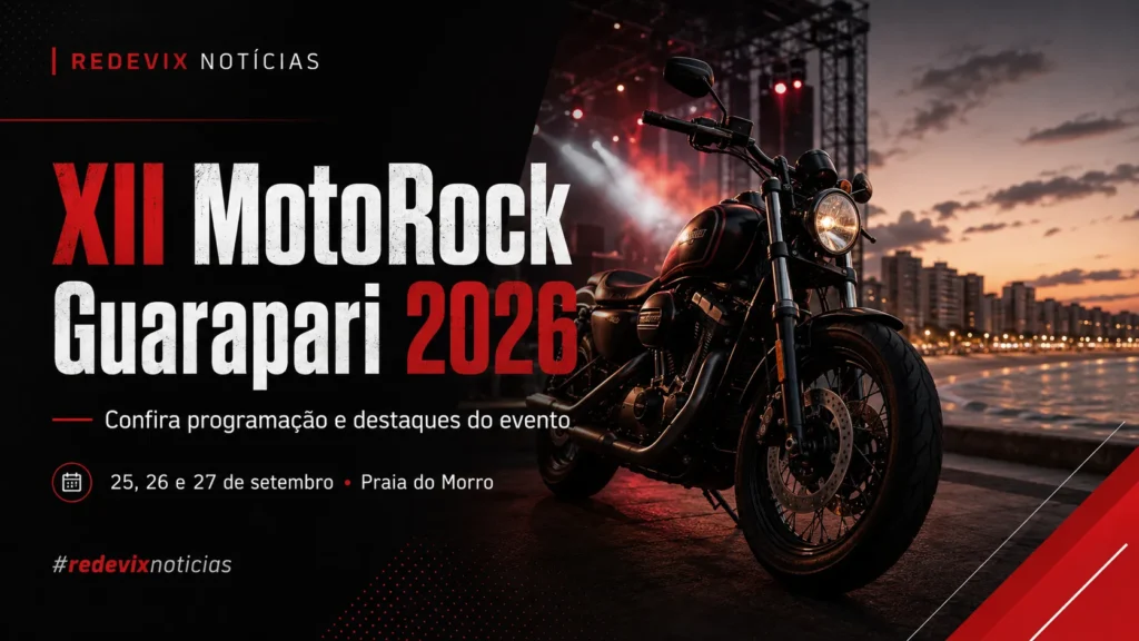 A contagem regressiva para o maior encontro de rock and roll e motociclismo do Espírito Santo já começou. O XII MotoRock Guarapari 2026, organizado pela AMG Motociclistas Guarapari, está oficialmente confirmado para os dias 25, 26 e 27 de setembro de 2026. 

O evento será realizado na Avenida Celso Bastos Couto, números 1093 e 1094, na tradicional Praia do Morro. Com três dias de celebração, o festival promete reunir milhares de apaixonados pelo universo sobre duas rodas de todo o Brasil, impulsionando o turismo e movimentando a economia local no litoral capixaba.